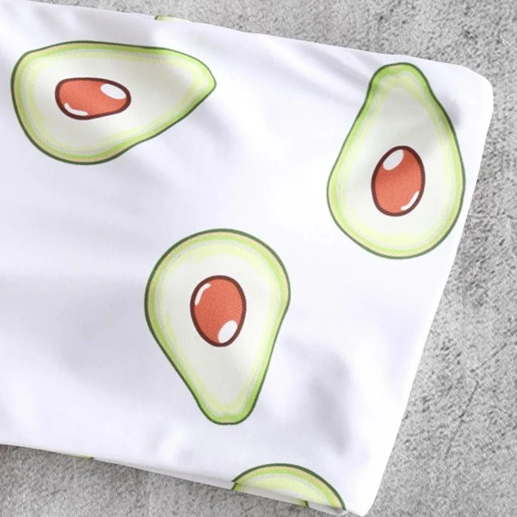 Модный женский купальник-бикини с принтом авокадо купальник-бандо пуш-ап летний