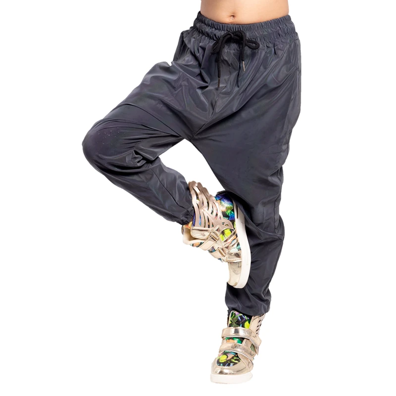 2021 Kids Adult Reflective Personality Casual  Spring Aummer Trousers loose Performance Dance Costume harem hip hop pants