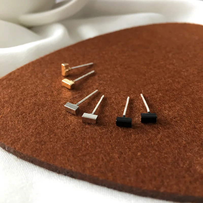 

Металлические золотые мини-блок, серьги со шпилькой, для женщин, модные простые красочные милые серьги