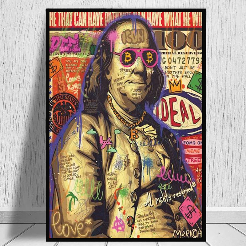 Абстрактная Картина на холсте граффити настенное искусство знаменитость