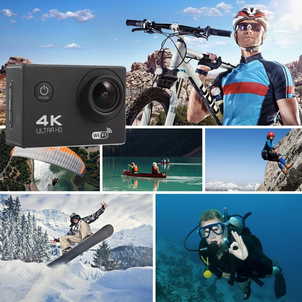 Цена Экшн-камера 4K, Wi-Fi, Full HD, 1080p, водонепроницаемая, для подводной съемки, Спортивная камера, уличные видеокамеры 2,0 дюйма