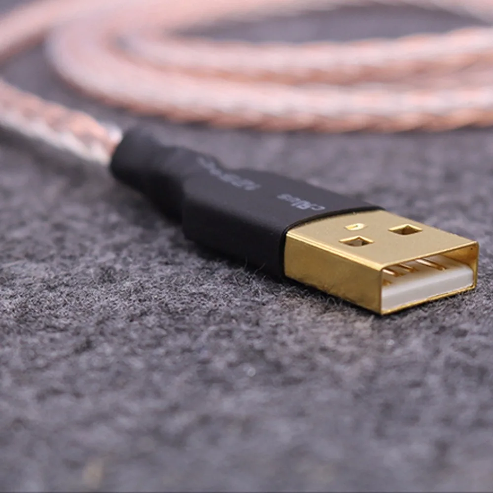 Посеребренный Hi Fi USB кабель 8xTwist 7N OCC зеркальный цифро аналоговый преобразователь