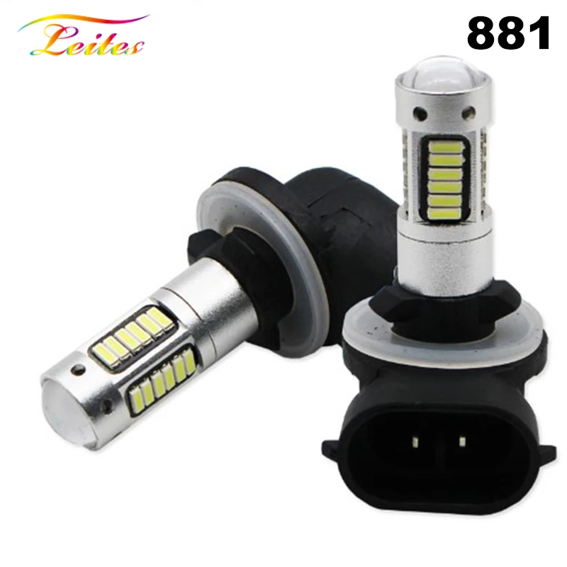 

2pcs High Power DRL Lamps 6500K White 30SMD 4014 881 880 H27 LED Replacement Bulbs For Car Fog Lights Daytime Running Lights 12V