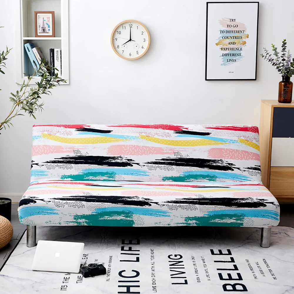 Thumbedding Armless Sofa Bed Cover Dandelion Elegant Soft High End Washable Durable Grey Flexible Stretch | Дом и сад