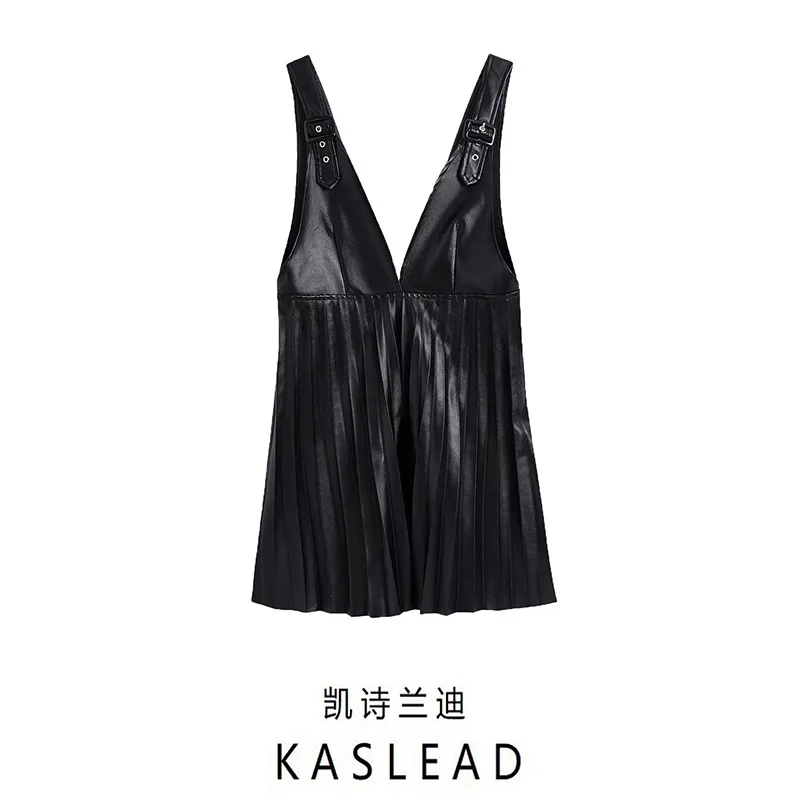 

Fashion casual V-neck black sexy loose vest pullover women's clothing