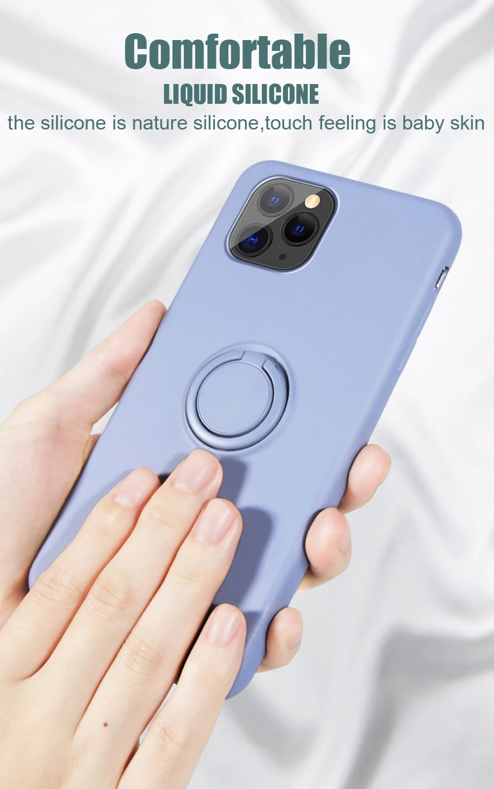 Роскошный мягкий жидкий силиконовый чехол для iPhone 11 Pro Max XS X 7 8 6 S 6 S XR подставка кольцо держатель тонкий чехол для iPhone11 Pro Чехол