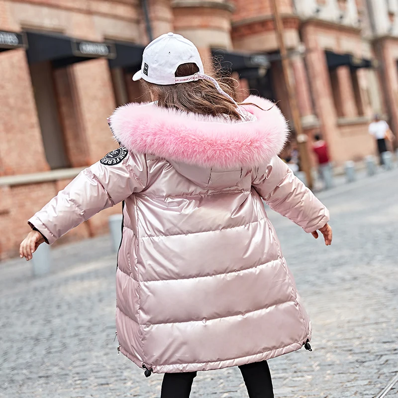 Fashion Children's Down Jacket Warm Waterproof Girl Parkas Coat Fur Kid Teenager Thickening Outerwear For Winter -30degree | Мать и