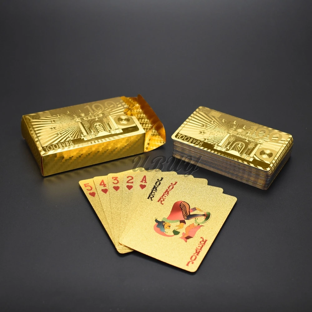 Водостойкие пластиковые карты золотого/серебряного цвета 100 500 евро дизайн