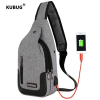 kubug new korean style womens shoulder chest pack outdoor casual shoulder bag for women usb charging multi functional packs