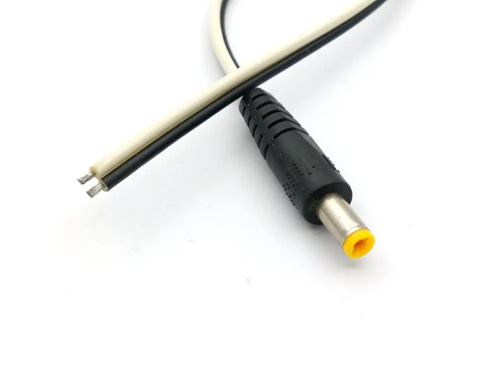 

5pcs 5.5x2.1mm/2.5MM DC Power Plug Male Connector With 18AWG Cable 26cm