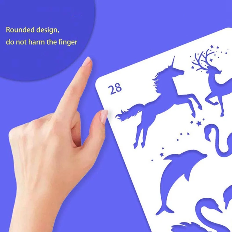 

12Pcs Mandala Painting Templates Perfect Animal Drawing Stencils Hollow Board for DIY Painting Art