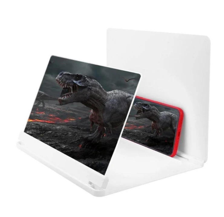 White 12 inch HobbyLane мобильный телефон 3D экран видео лупа кронштейн складной увеличенный Рабочий стол смартфон фильм HD усилительный проектор d25 - Цвет: White 12 inch