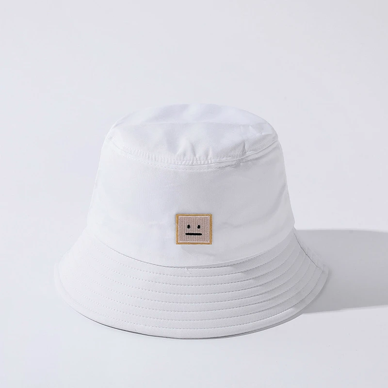 

AC Studios Smile Face Fashion Fisherman Hat Foldable Bucket Hat Women Summer Beach Sun Shade Unisex Fisherman Hat 2021 New