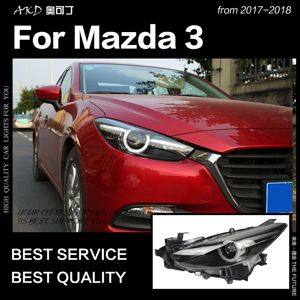 АКД стайлинга автомобилей фара для Mazda 3 фары 2017 2018 Новый Mazda3 Axela светодиодный