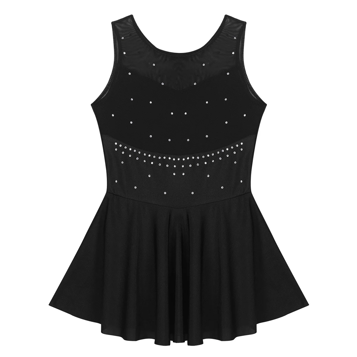 Блестящее балетное платье-трико для девочек без рукавов