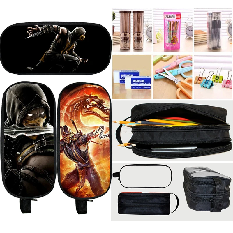 

Scorpion In Mortal Kombat X Mask Pencil Case Pencil Holder Girls Makeup Box Boys School Pen Bag Students School Box Supplies