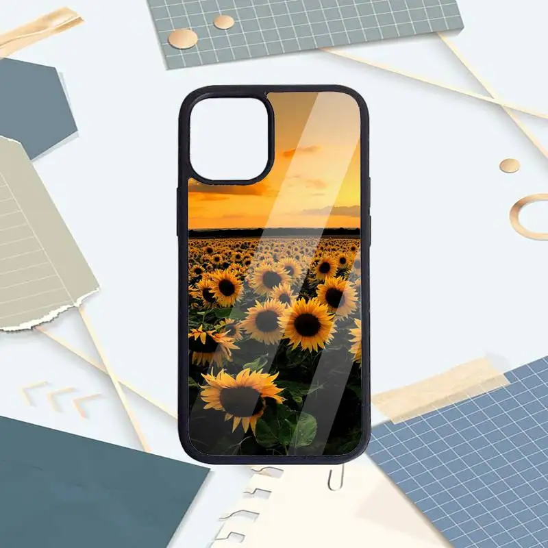 

Beautiful yellow sunflower Phone Case PC for iPhone 11 12 pro XS MAX 8 7 6 6S Plus X 5S SE 2020 XR