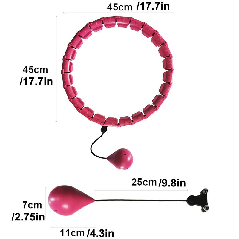 

24 Section Adjustable Sport Hoops Hula Hoop Fitness Women Not Hurt Waist Hoola Massage Fitness Hoop Slim Weight Loss Smart ring