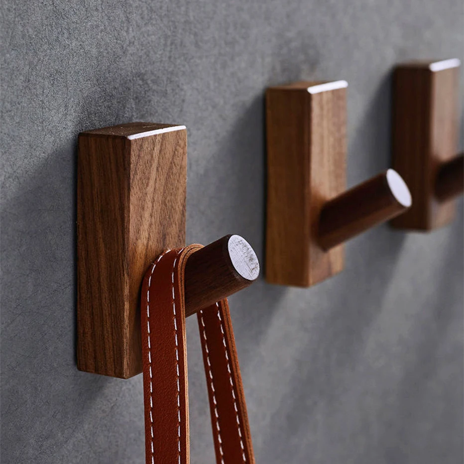 Вешалка из натурального дерева настенный держатель для ключей в скандинавском