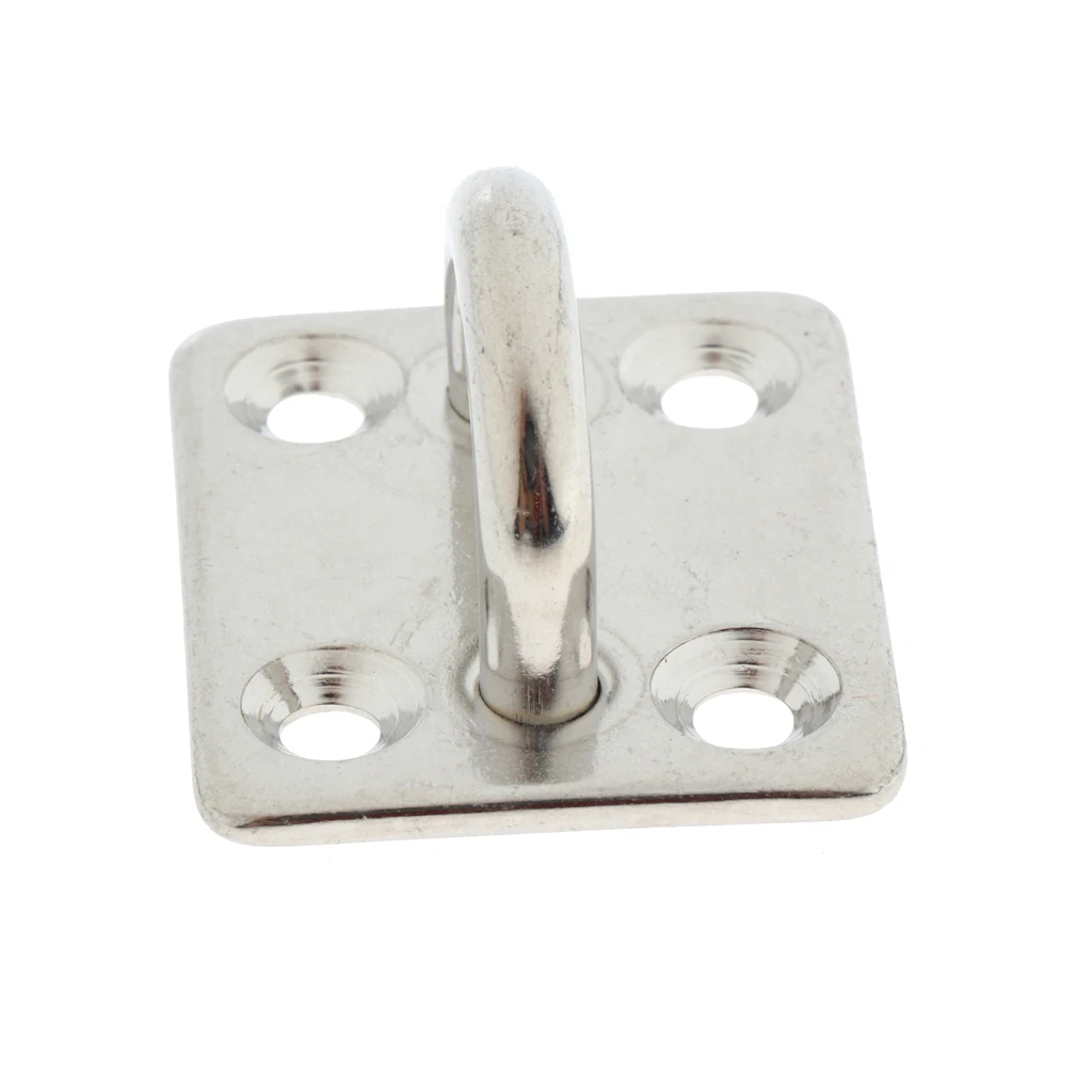 

Heavy Duty 304 Stainless Steel Pad Eye Plates 5mm Square Base Staple Mooring Fitting for Marine Boat Sailboat Rigging