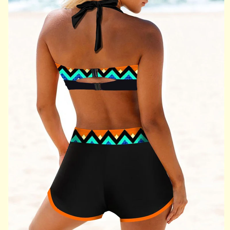 

2020 New Plus Size 8XL Sexy Women Push-up Bra Bandage Bikini Halter Swimsuit Swimwear Bathing Suit Shorts Beachwear Female