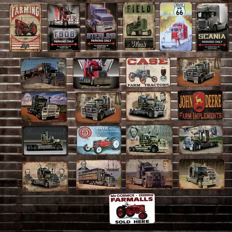 

[ DecorMan ] FARM Trator Scania Sterling TIN SIGN Custom wholesale Mural Paintings Bar PUB Decor LT-1823