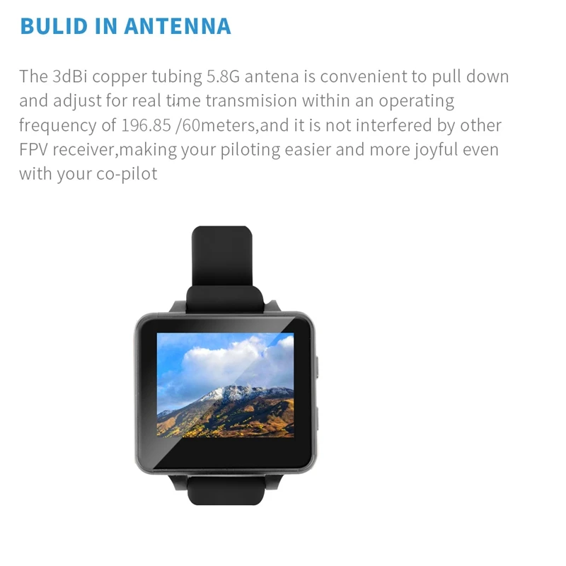 FPV Watch 5.8GHz 40CH 200RC HD 2Inch LCD Monitor Real-Time Video TFT Wireless Receptor for DIY RC Camera Quadcopter | Электроника