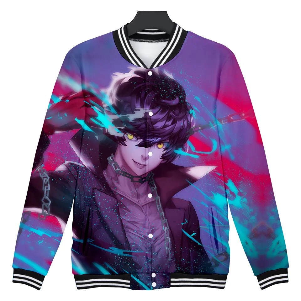 

Мужская бейсбольная куртка-бомбер Game Persona 5 3D, куртка P5 Ren Amamiya, костюм для косплея, бейсбольная Униформа Akira Kurusu, одежда для косплея