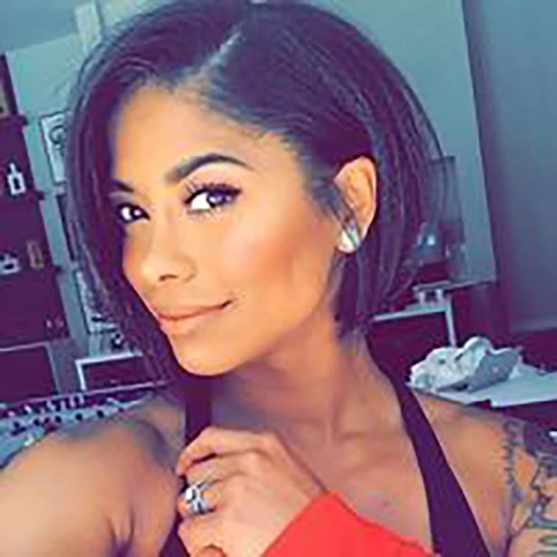 

Прямой парик фальшивой резки T часть парики из человеческих волос на сетке передние парики предварительно выщипанные для черных женщин бра...