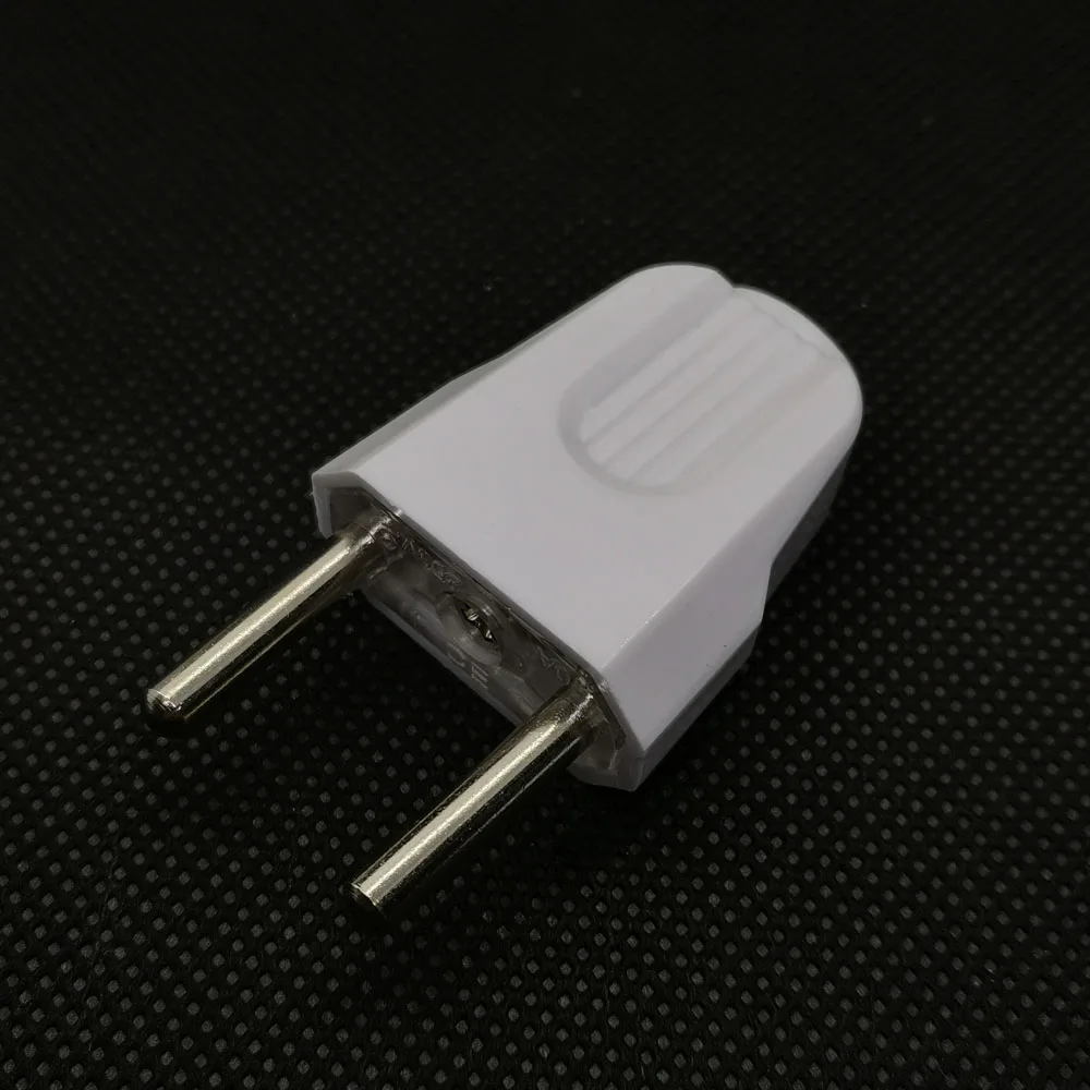 Белый AC 250V 10A EN EU круглый 2 контактный разъем для шнура питания электрическая