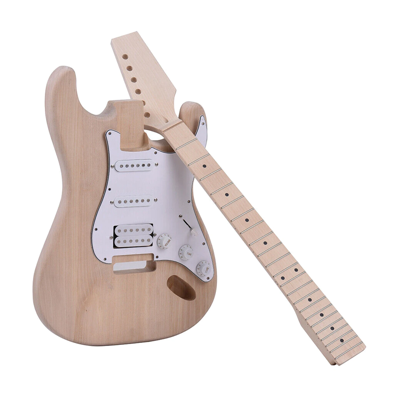 

Electric Guitar Kit Guitar Body Replace Parts Unfinished Basswood Body Neck for ST Style Guitar DIY Parts