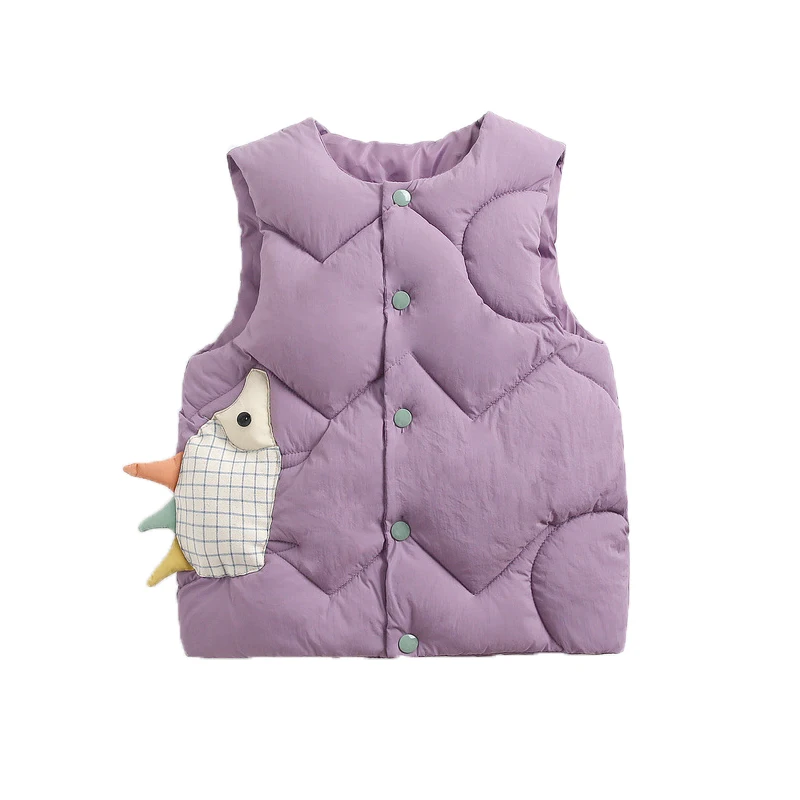 

2021 New Toddler Baby Boys Vest Autumn Winter Warm Cartoon Hedgehog Waistcoats For Kids Children Jacket Birthday Present
