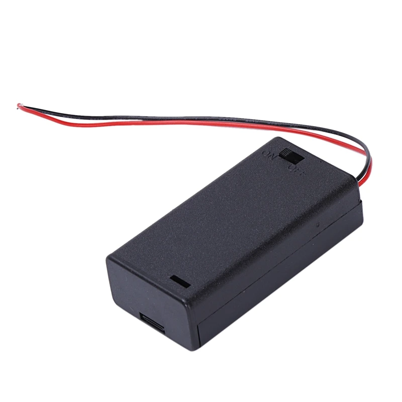 5PCS Plastic 2 x 1.5V AA Battery Container Box with ON/OFF Switch |