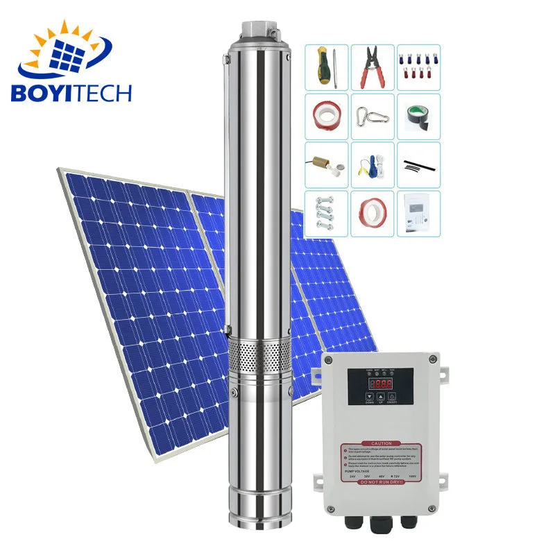 

Solar Pump Submersible Dc 72V Deep Well Water Pump Max 5T/H 70M Head Brushless With Permanent Magnet Synchronous Motor