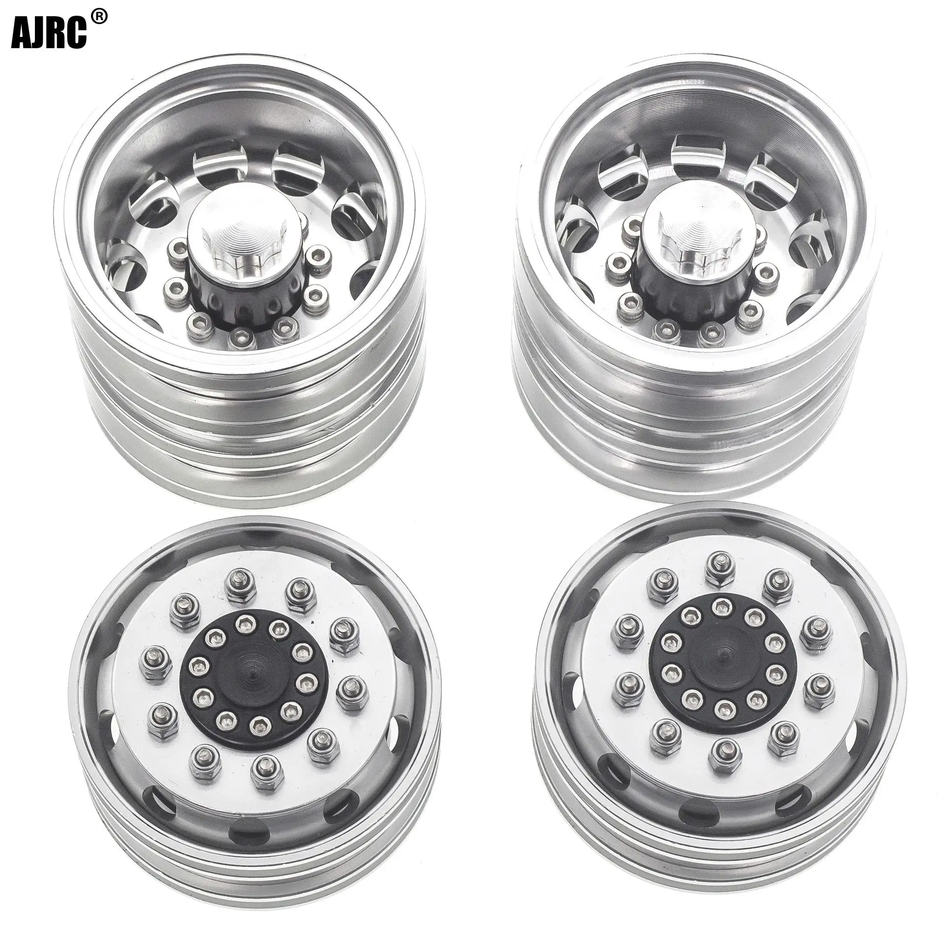 

1pcs 1/14 Tamiya Tractor For Rc Car, Cnc Metal Wheel, Mud Head Front/rear Wheel