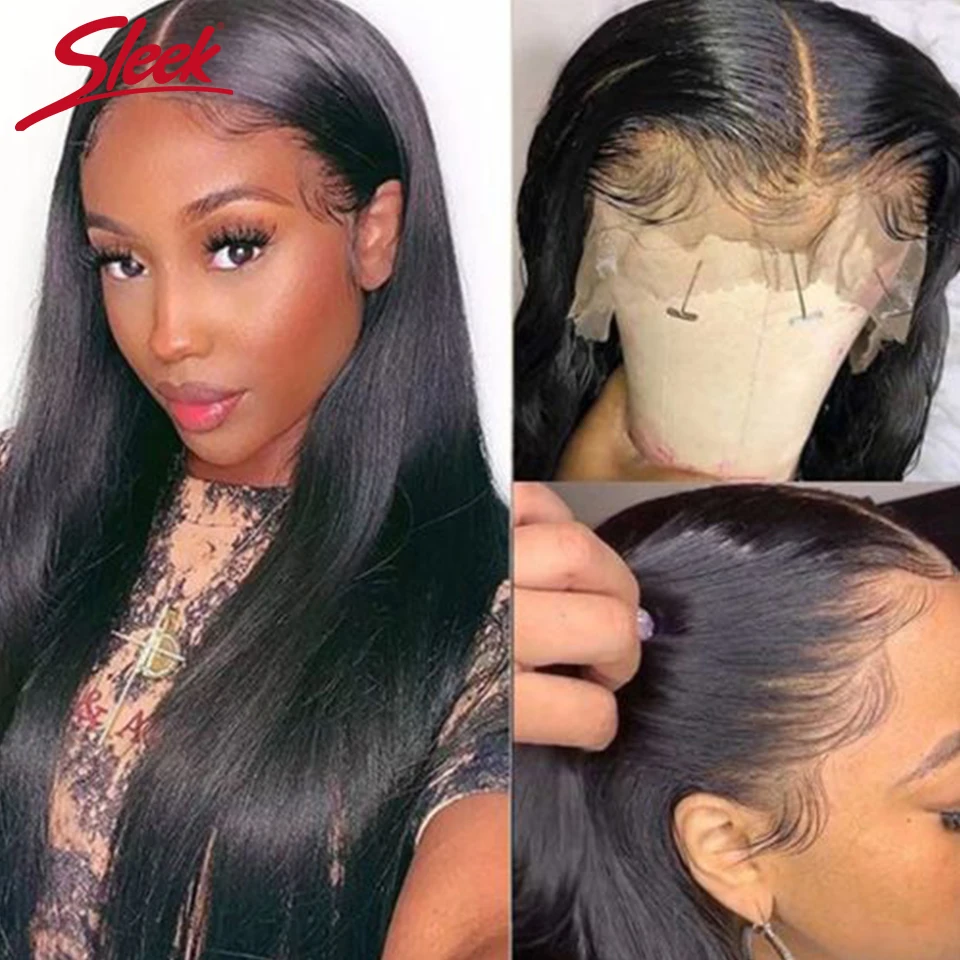 Brazilian Remy 13x4 Lace Front Human Hair Wigs 30 Inch Straight Lace Frontal Wig Human Hair Wigs Pre Plucked 4x4 Closure Wig