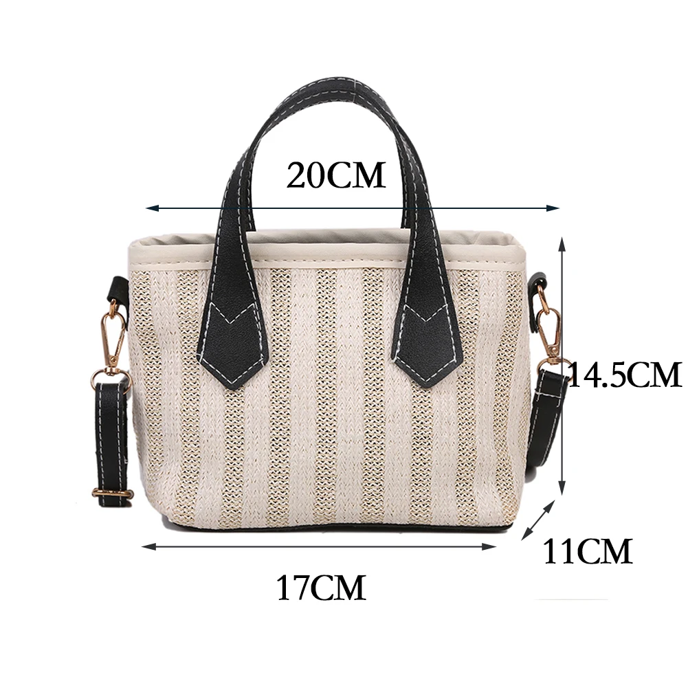 

Fashion Woven Stripes Contrast Color Crossbody Bags Women Travel Shoulder Messenger Bag Casual Ladies Summer Mini Handbags Purse