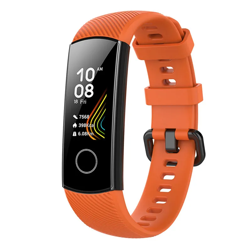 Orange strap Силиконовый ремешок для huawei honor band 5, умный Браслет, ремешок на запястье для honor band 4, резиновый браслет, умные Сменные аксессуары - Цвет: Orange strap