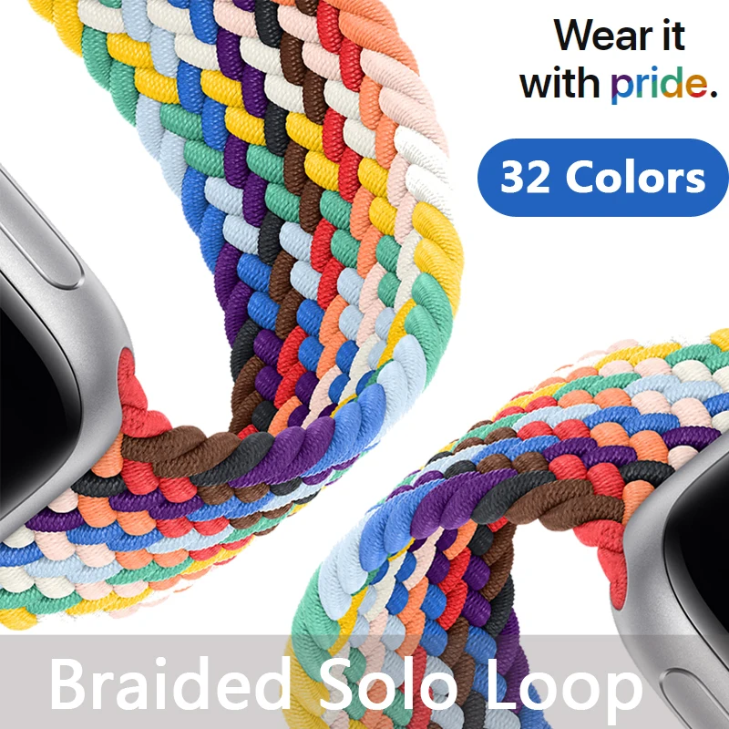 

Braided Solo Loop For Apple Watch band 44mm 40mm 42mm 38mm Fabric Nylon Elastic Belt Bracelet iWatch 3 4 5 SE 6 Strap