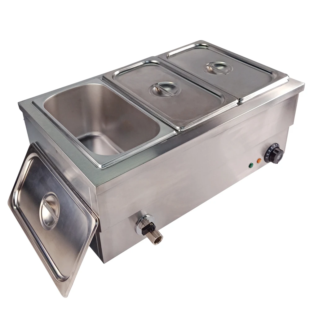 Buffet Electric Bain Marie Best Price Table Top Keep Warmer Machine Commercial With 3 Pan Soup Pool |