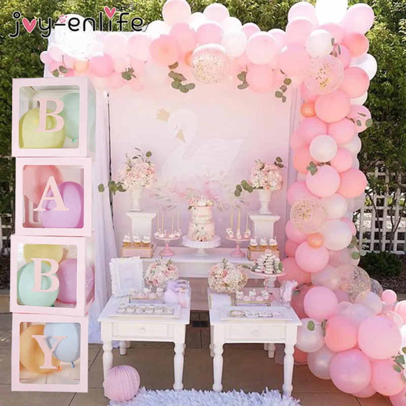 DIY детский розовый шар гирлянда Арка белая буква ребенок любовь коробка Конфетти