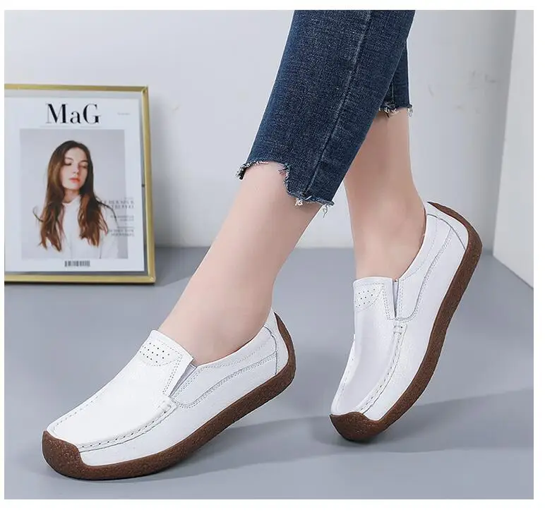Women's casual shoes spring and autumn casual flat-bottomed peas shoes 2021 new women's comfortable and soft large size women's