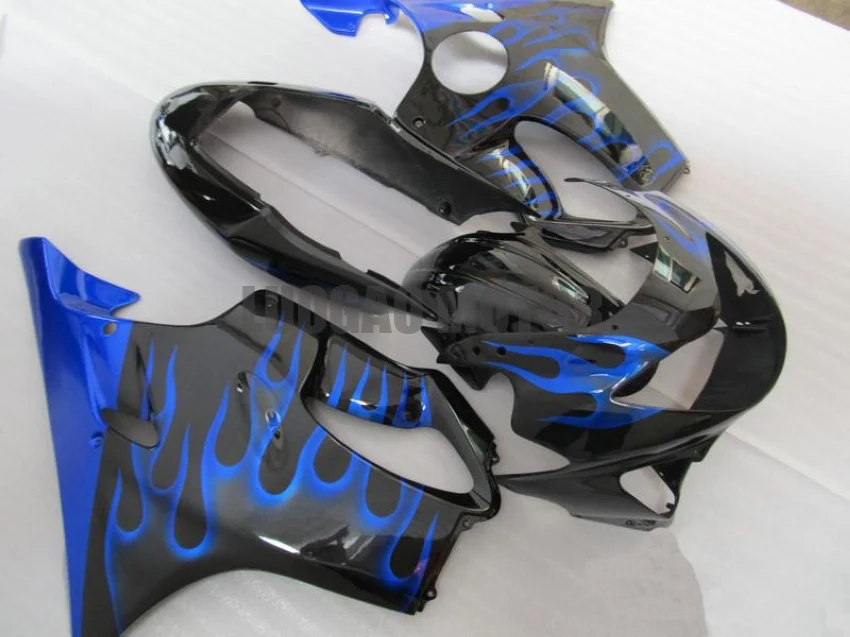 

Injection molding Bodywork for HONDA Body kits CBR 600 F4 1999 2000 Flame blue Black fairings kit 99 00 CBR600 F4 fairing sets