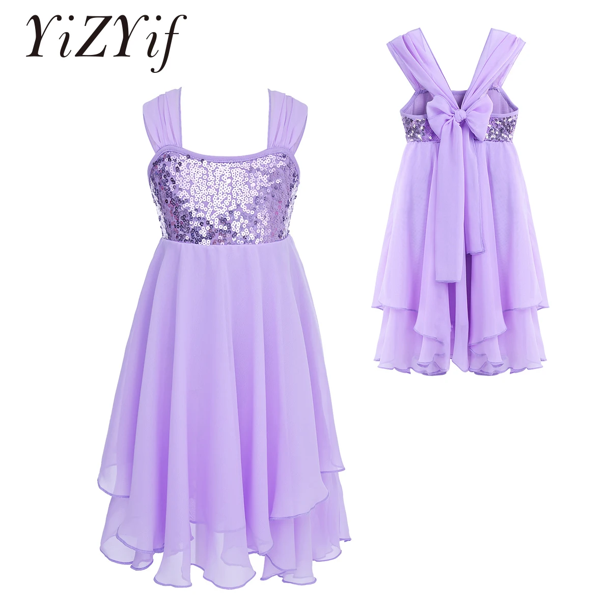 Для детей и подростков из шифона со стразами Одежда для бальных танцев