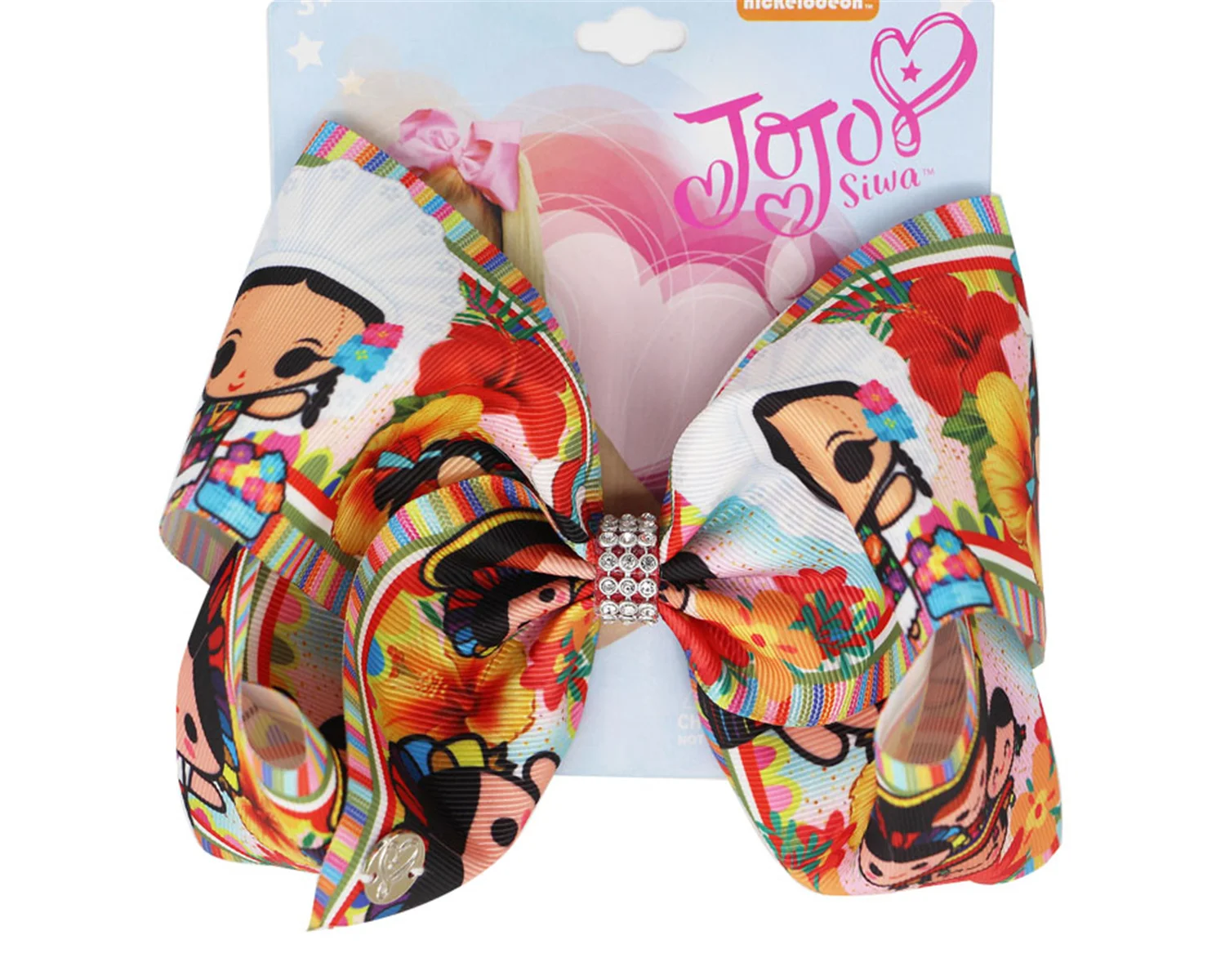 2021 NEW Cartoon girl print ribbon bowknot 7inch hair Bow Hair Clip Handmade FOR KIDS GIRLS Hair Clips Hair Accessories 12pcs/