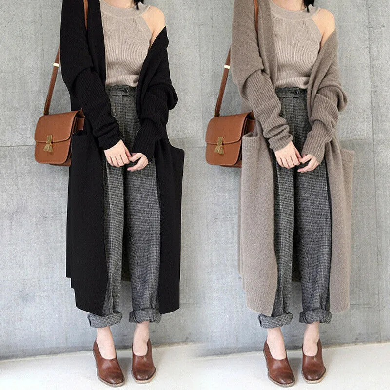 

Women Winter Warm Knitted Cardigan Long Sweater Stretch Coat Outerwear XRQ88