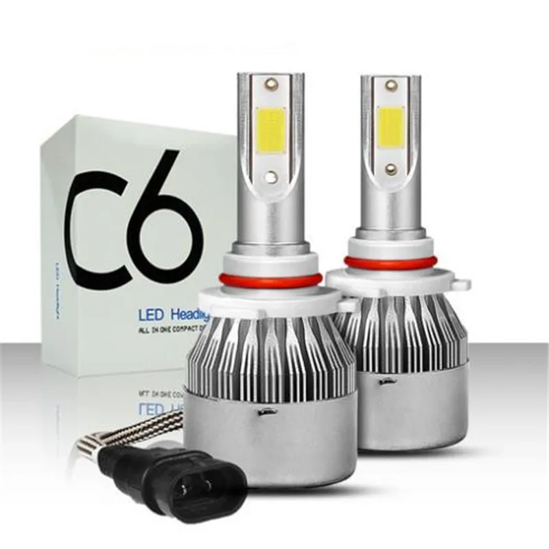 2pcs LED Headlight H7 H11 H4 Hi/Lo H1/H3/H8/HB1/HB3/HB4/HB5/H13/H16/H27 9005 Car LED Lamp Bulb 3000K 4300K 6000K 8000K C6 COB