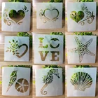 Трафареты 9 шт.компл., принадлежности для рисования, аксессуары, шаблоны, студенческий ажурный шаблон, тиснение для скрапбукинга