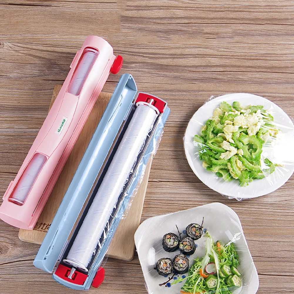 Пластиковая пищевая оберточная бумага диспенсер для резки хранения свежести