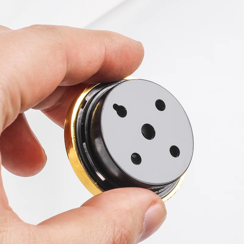 Новинка 1 шт. Круглый Мини гигрометр для сигар хьюмидор Золотой пластиковый чехол